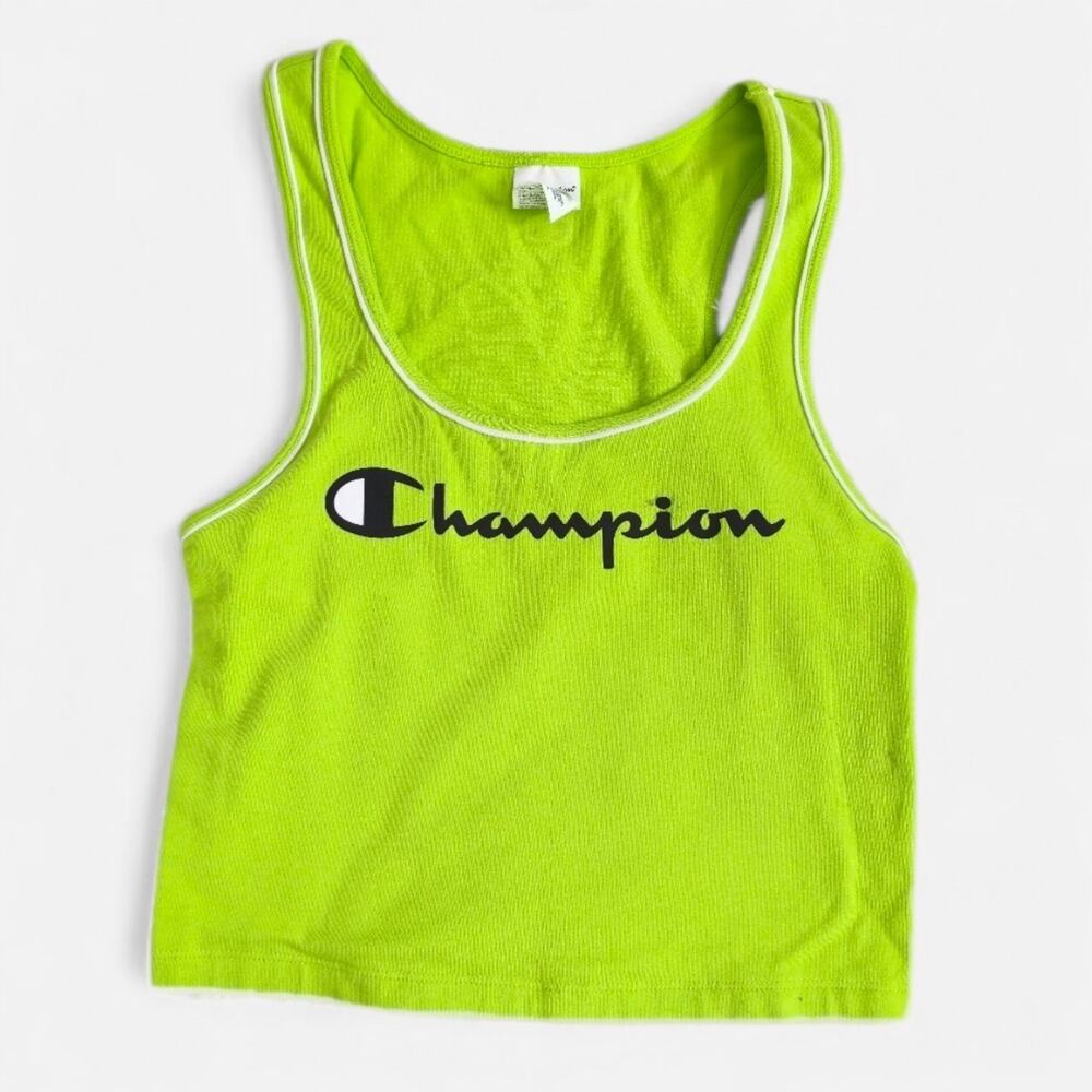 Champion Lime Green Dopamine Workout Cropped Tank Top